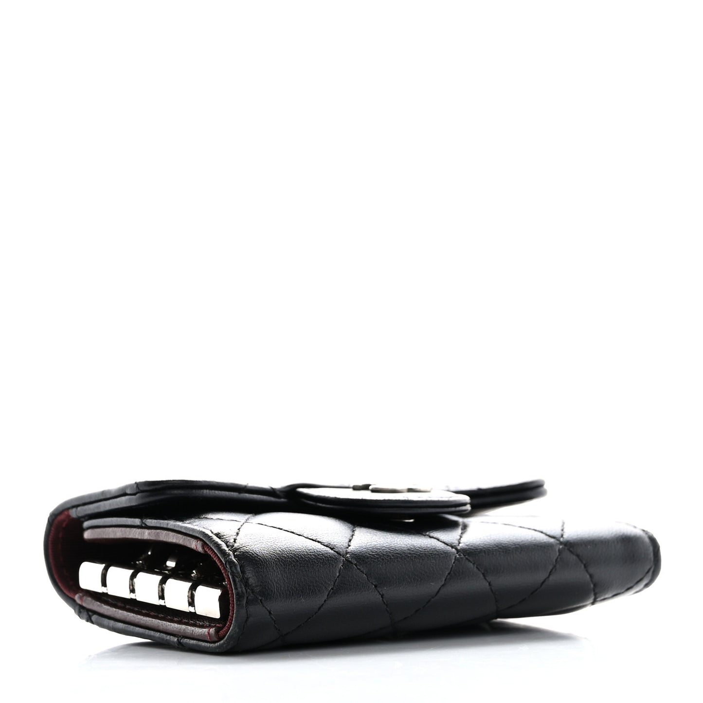 Lambskin Quilted 4 Key Holder Black