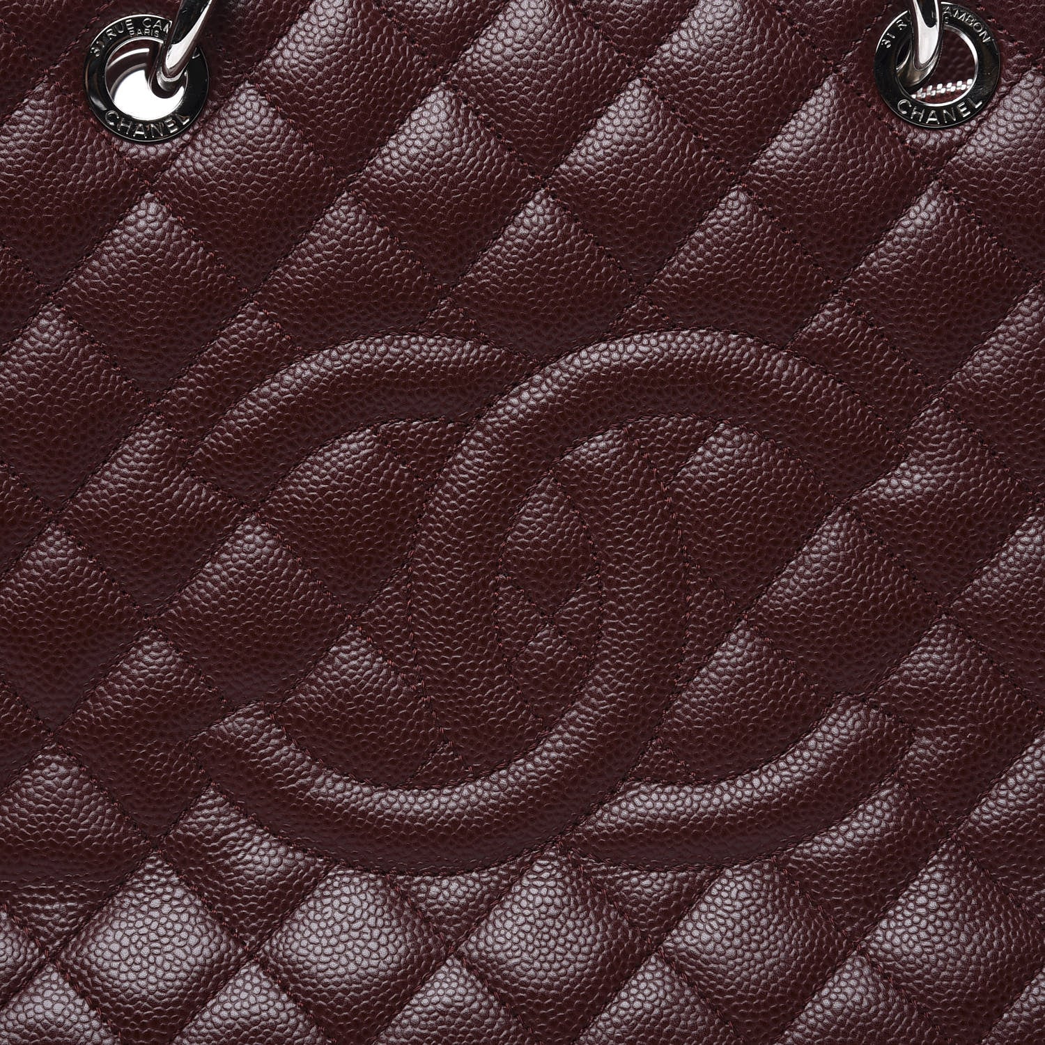 Chanel Caviar Quilted Grand Shopping Tote GST Dark Burgundy 9 of 9