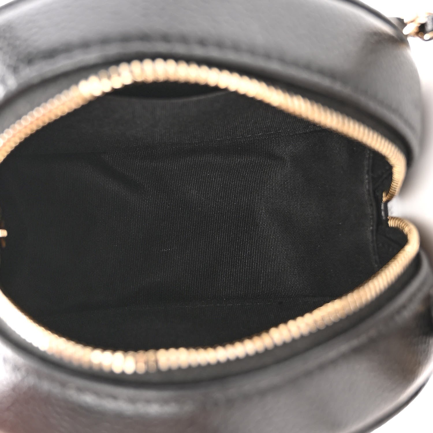 Chanel Caviar Camellia Embossed Round Clutch With Chain Black 5 of 10