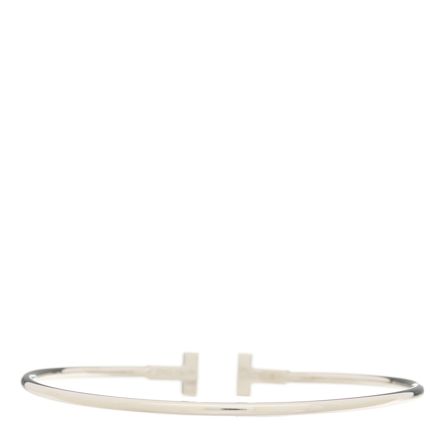 18K White Gold Narrow T Wire Bracelet