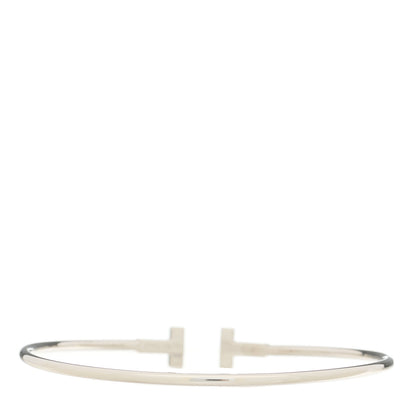 Tiffany 18K White Gold Narrow T Wire Bracelet 2 of 3