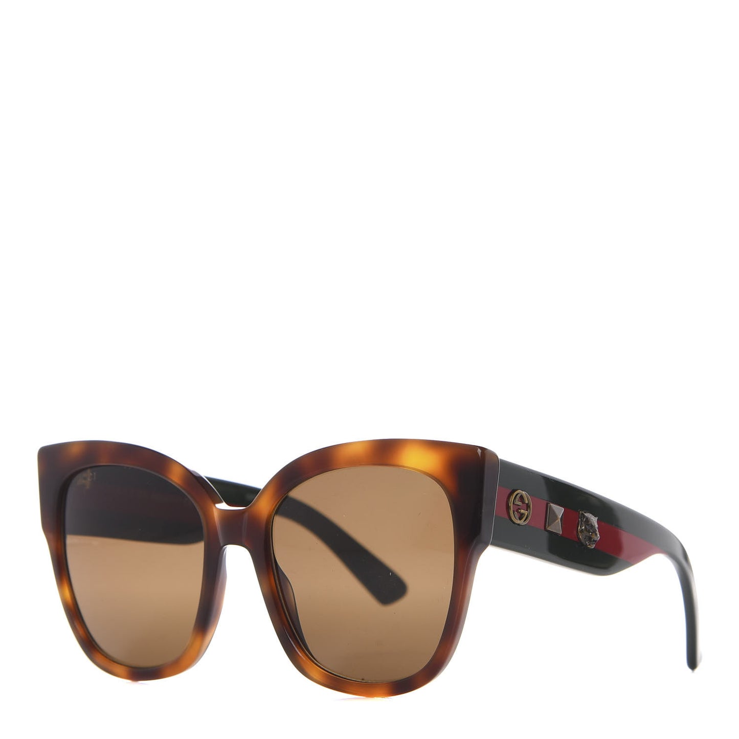 Acetate Square Frame Web Sunglasses GG0059S Tortoise