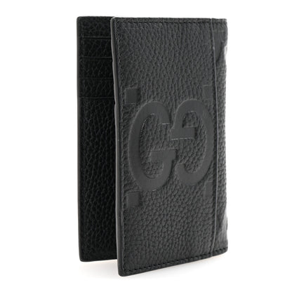 Gucci Piuma Calfskin Jumbo GG Embossed Card Case Black 3 of 8