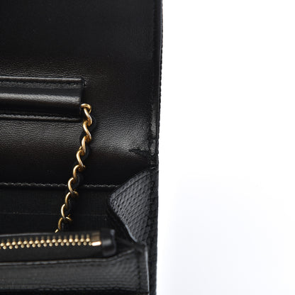 Chanel Metallic Lizard Golden Class Wallet on Chain WOC Black 15 of 15