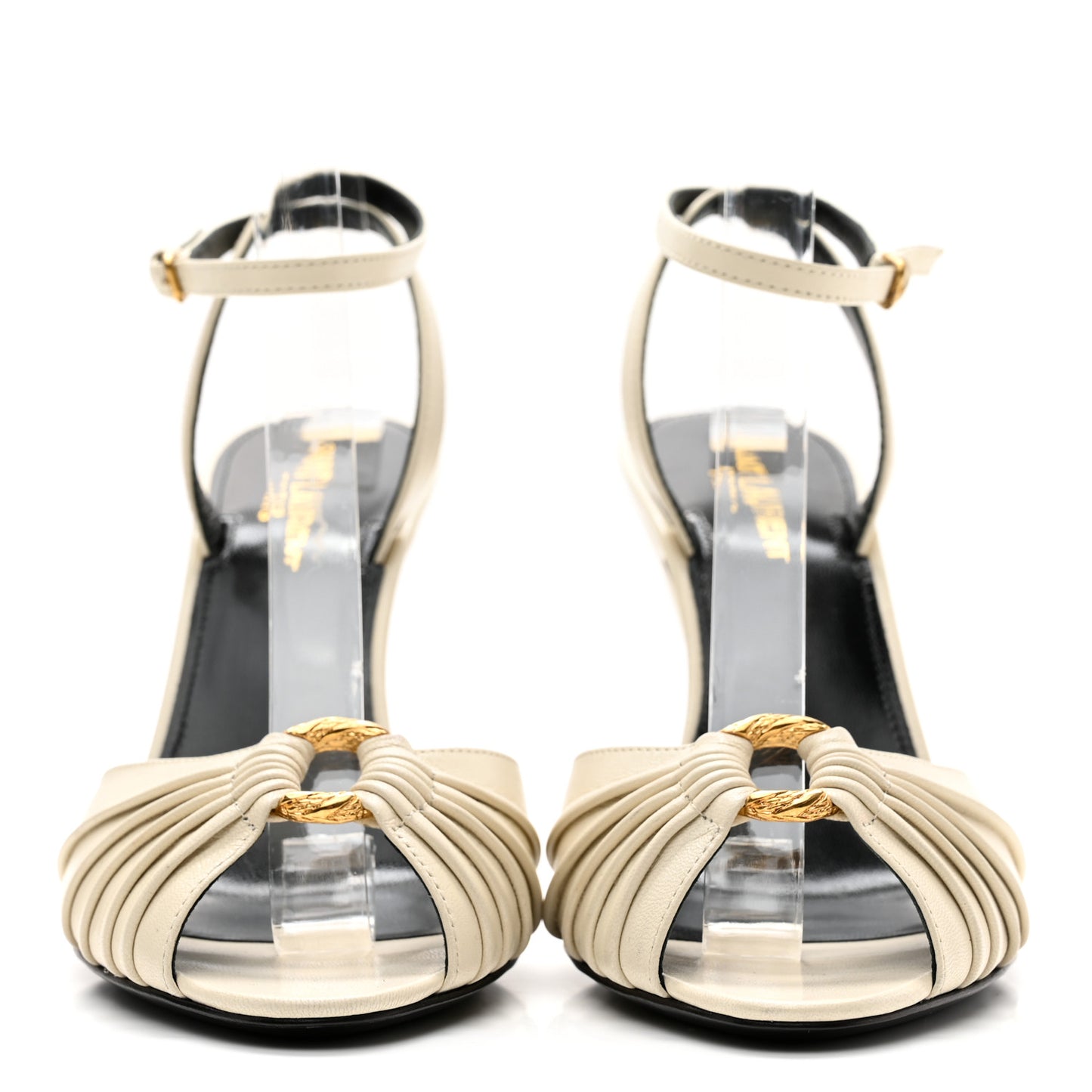 Calfskin Alma 95 Ring Sandals 38.5 Pearl