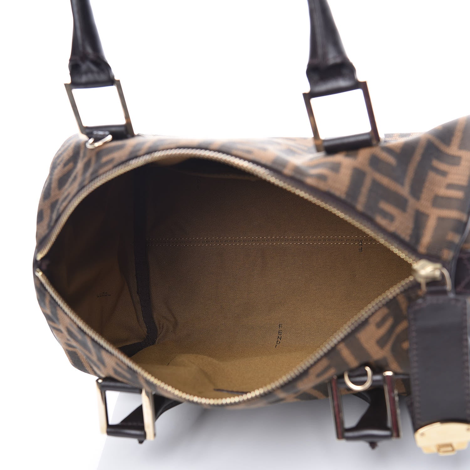 Fendi Zucca Cuoio Lucido Medium Chef Boston Tobacco Moro 7 of 11