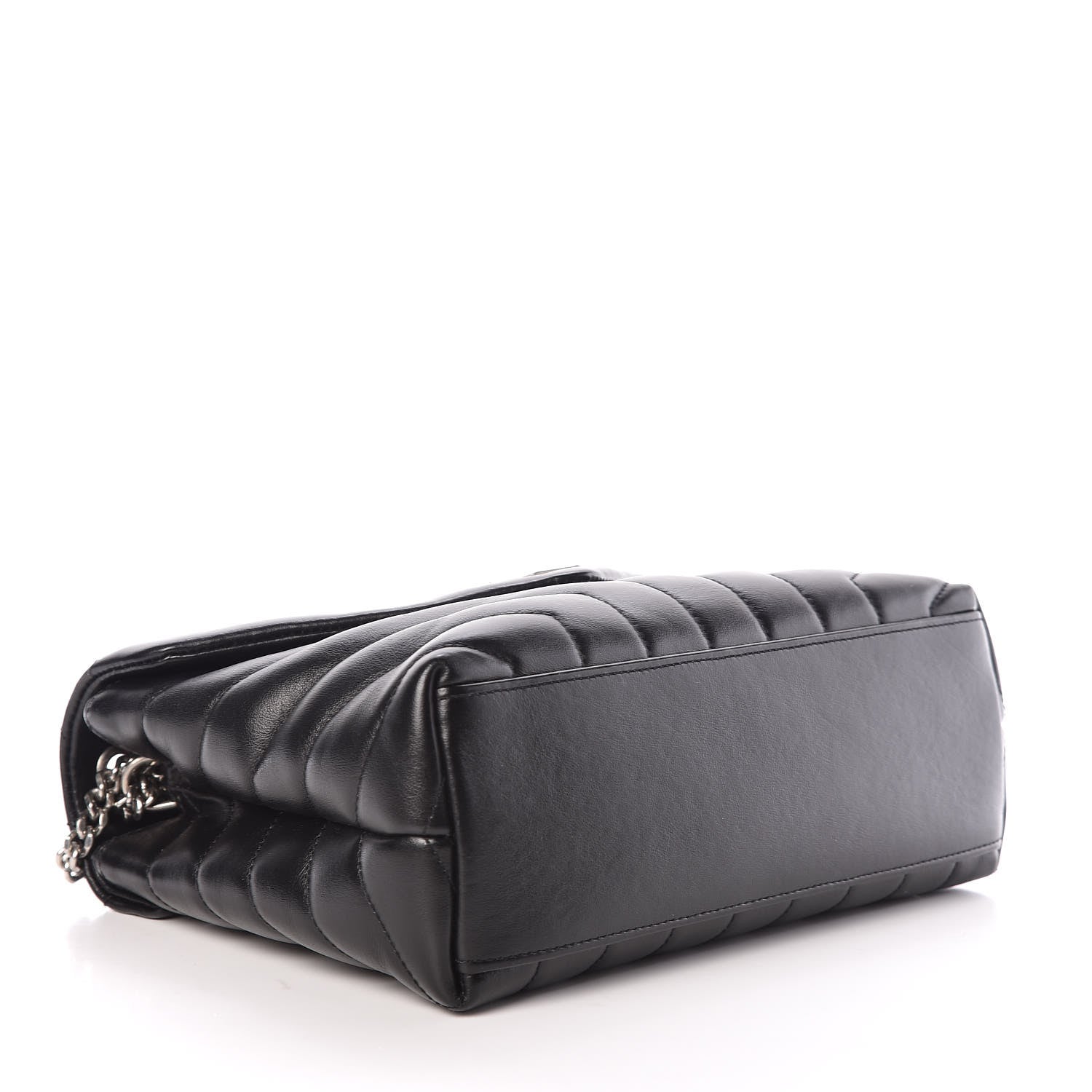 Saint Laurent Calfskin Y Quilted Monogram Small Loulou Chain Satchel Black 4 of 12