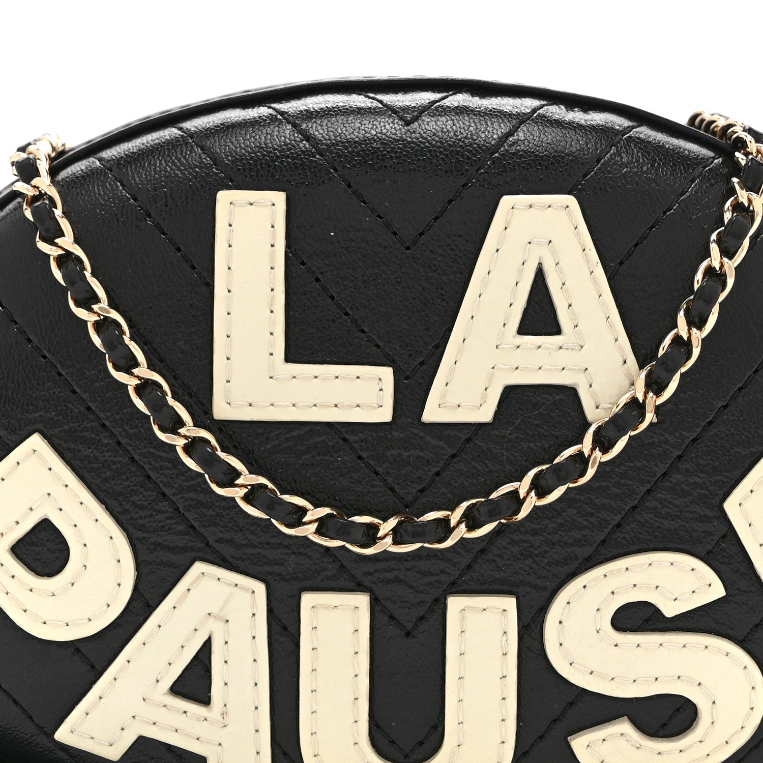 Chanel Lambskin Embroidered Chevron Quilted La Pausa Tassel Clutch Black 8 of 10