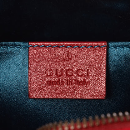 Gucci Velvet Matelasse Small GG Marmont Chain Shoulder Bag Hibiscus Red 6 of 9