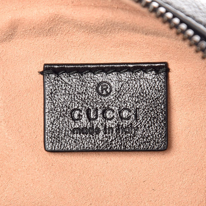 Gucci Azalea Calfskin Matelasse Heart Mini GG Marmont Round Shoulder Bag Black 6 of 7