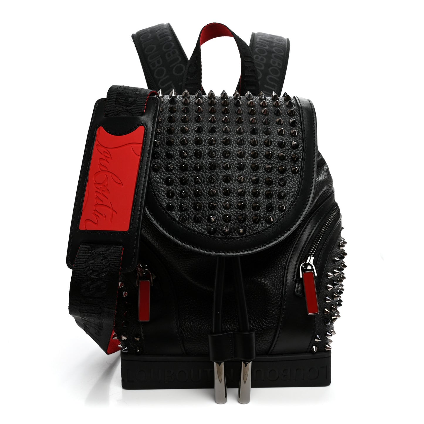 Calfskin Spiked Small Explorafunk Backpack Black