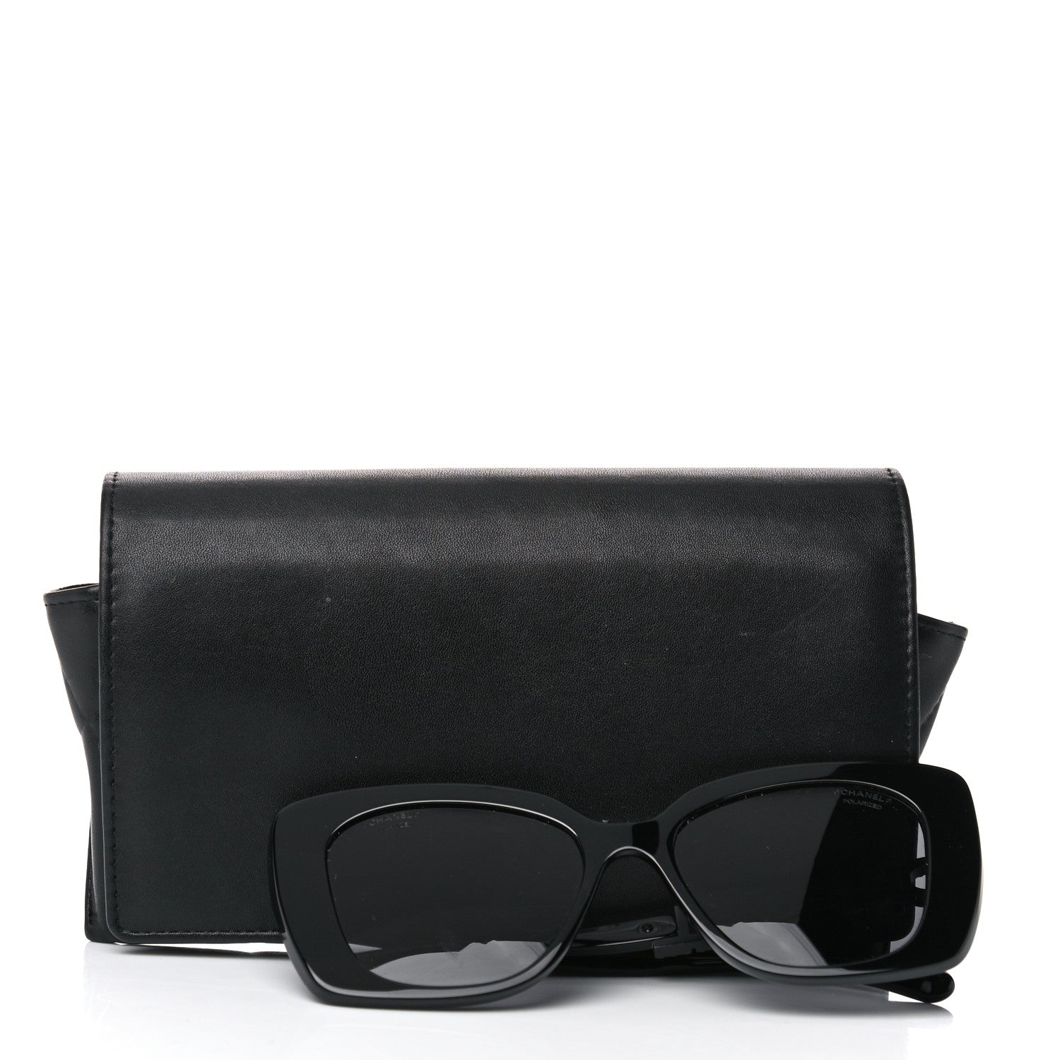 Chanel Acetate Strass Polarized Square Sunglasses 5422-B Black 7 of 7