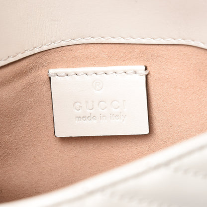 Gucci Calfskin Matelasse Super Mini GG Marmont Shoulder Bag White 6 of 9