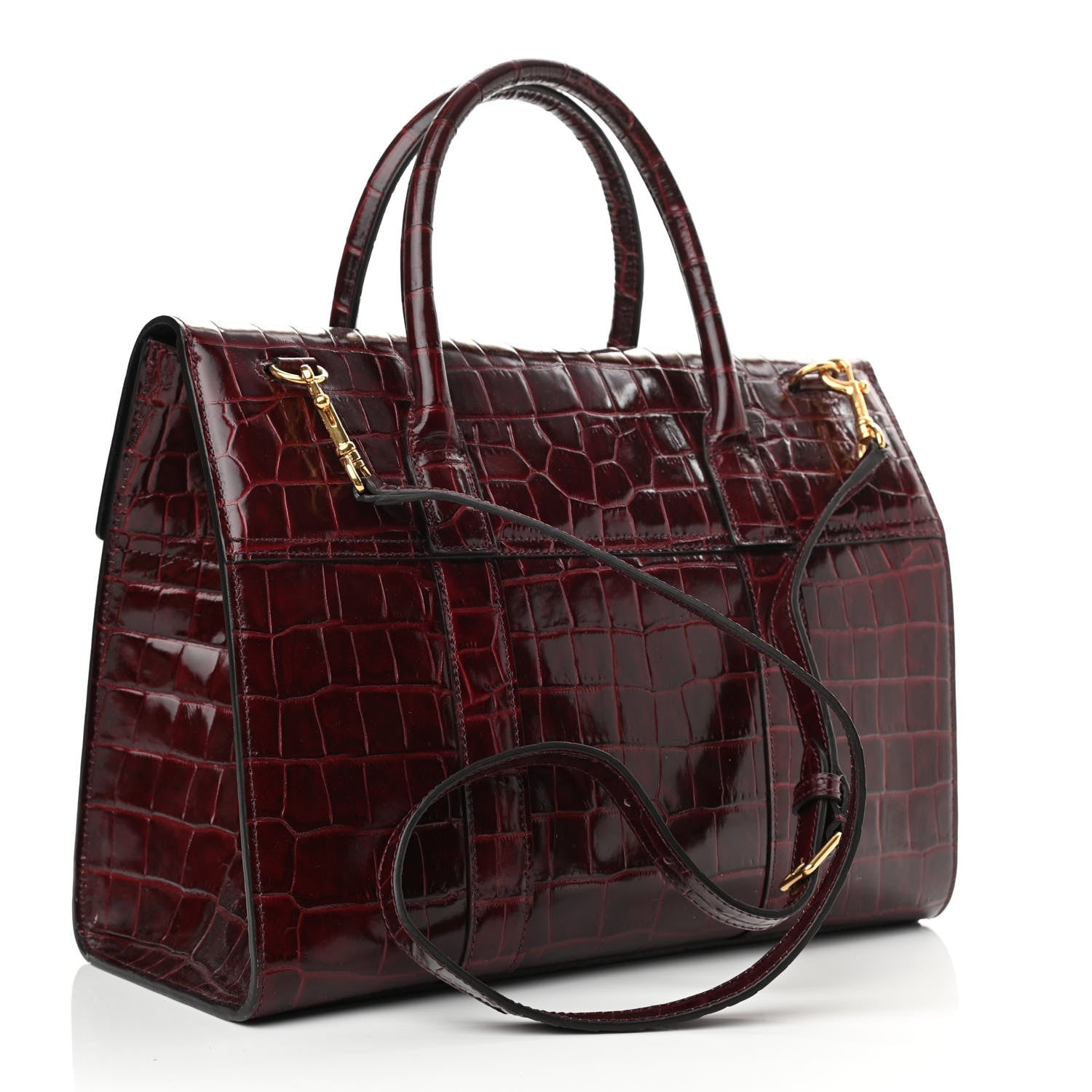 Mulberry Crocodile Embossed Calfskin Bayswater Oxblood 3 of 9