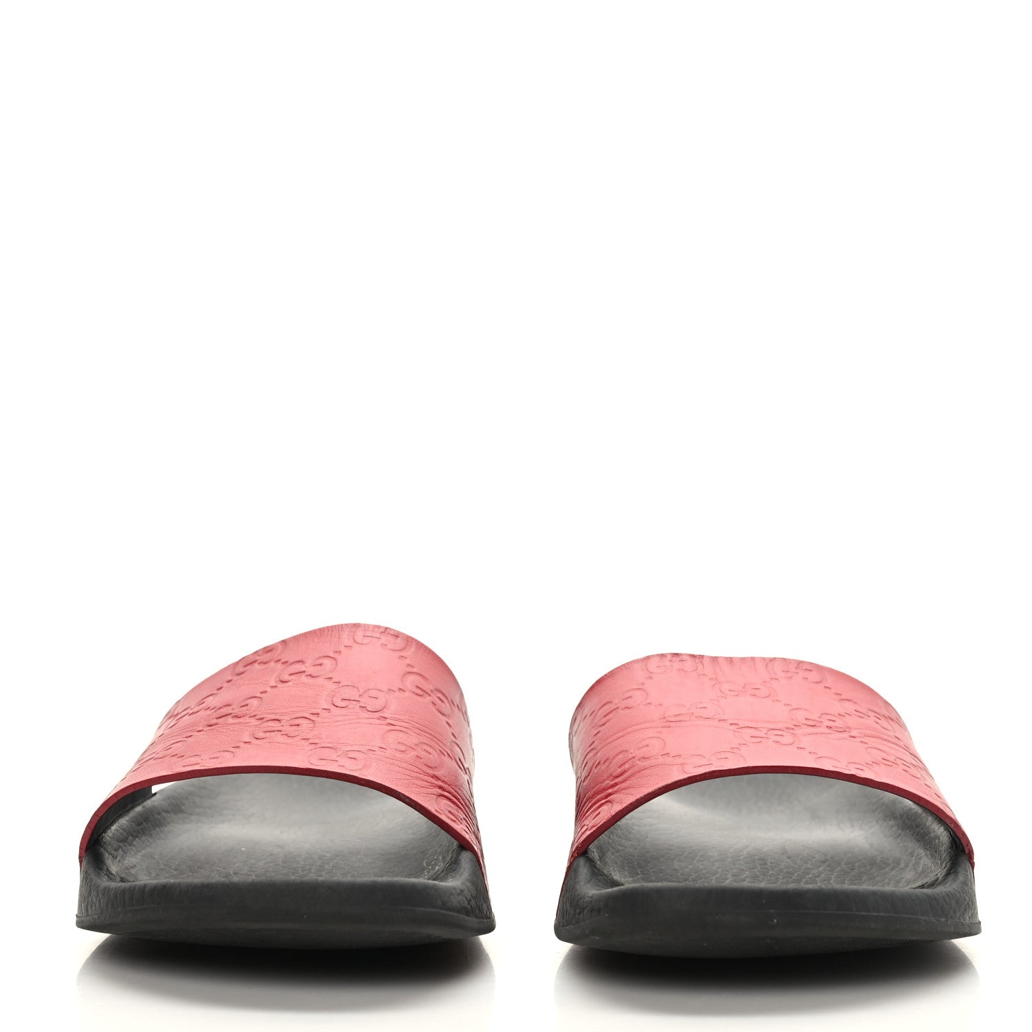 Gucci Guccissima Signature Womens Slide Sandals 38 Hibiscus Red 2 of 8