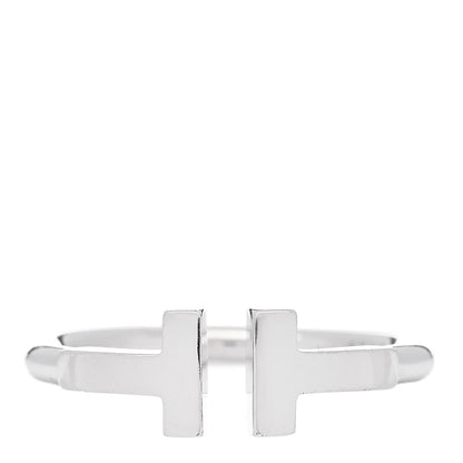 Tiffany 18K White Gold T Wire Ring 49 4.75 1 of 5