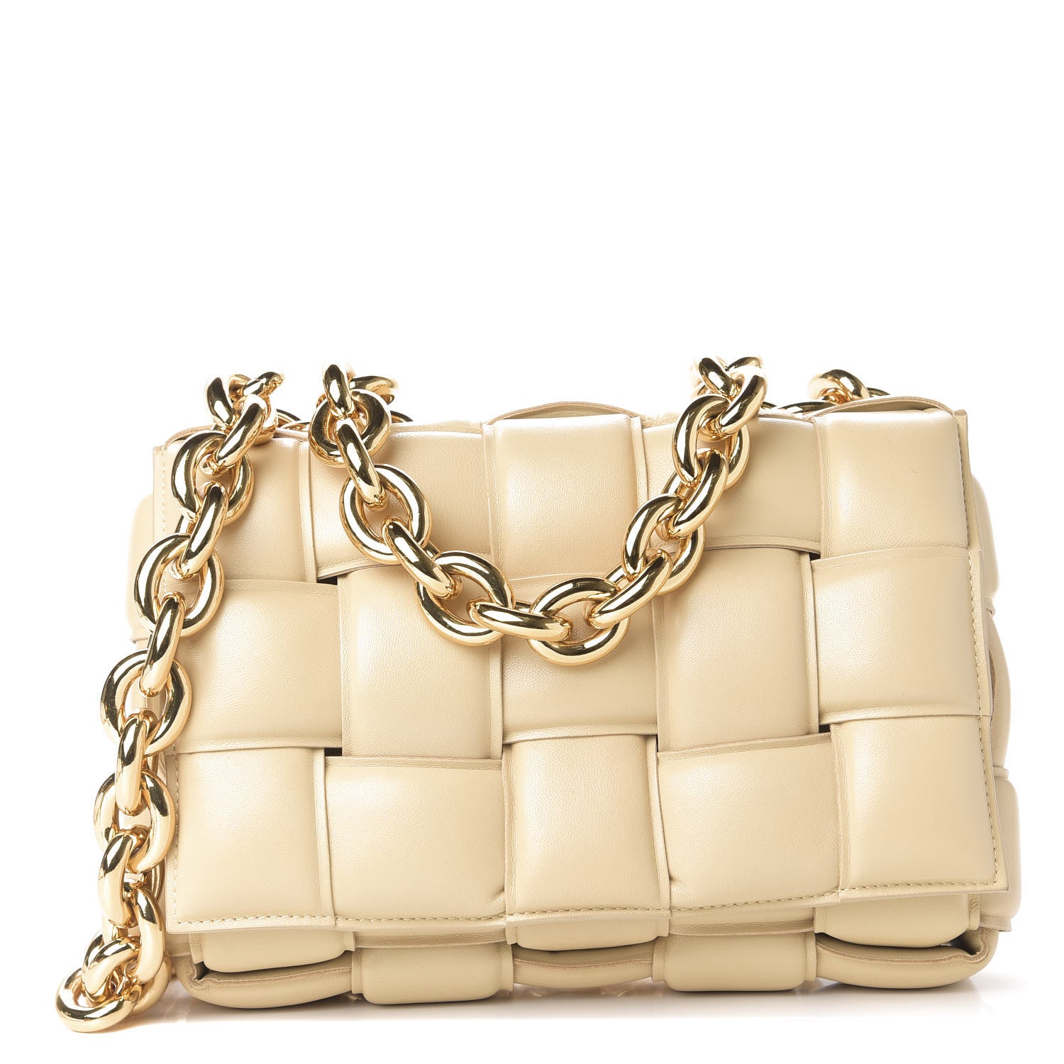 Bottega Veneta Lambskin Maxi Intreccio Padded Chain Cassette Crossbody Bag Porridge 1 of 10