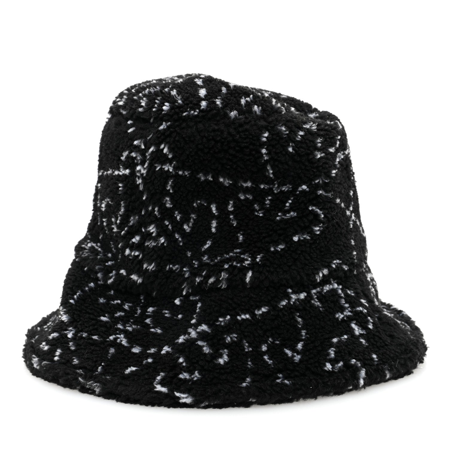 Chanel Faux Fur CC Bucket Hat M Black White 4 of 8