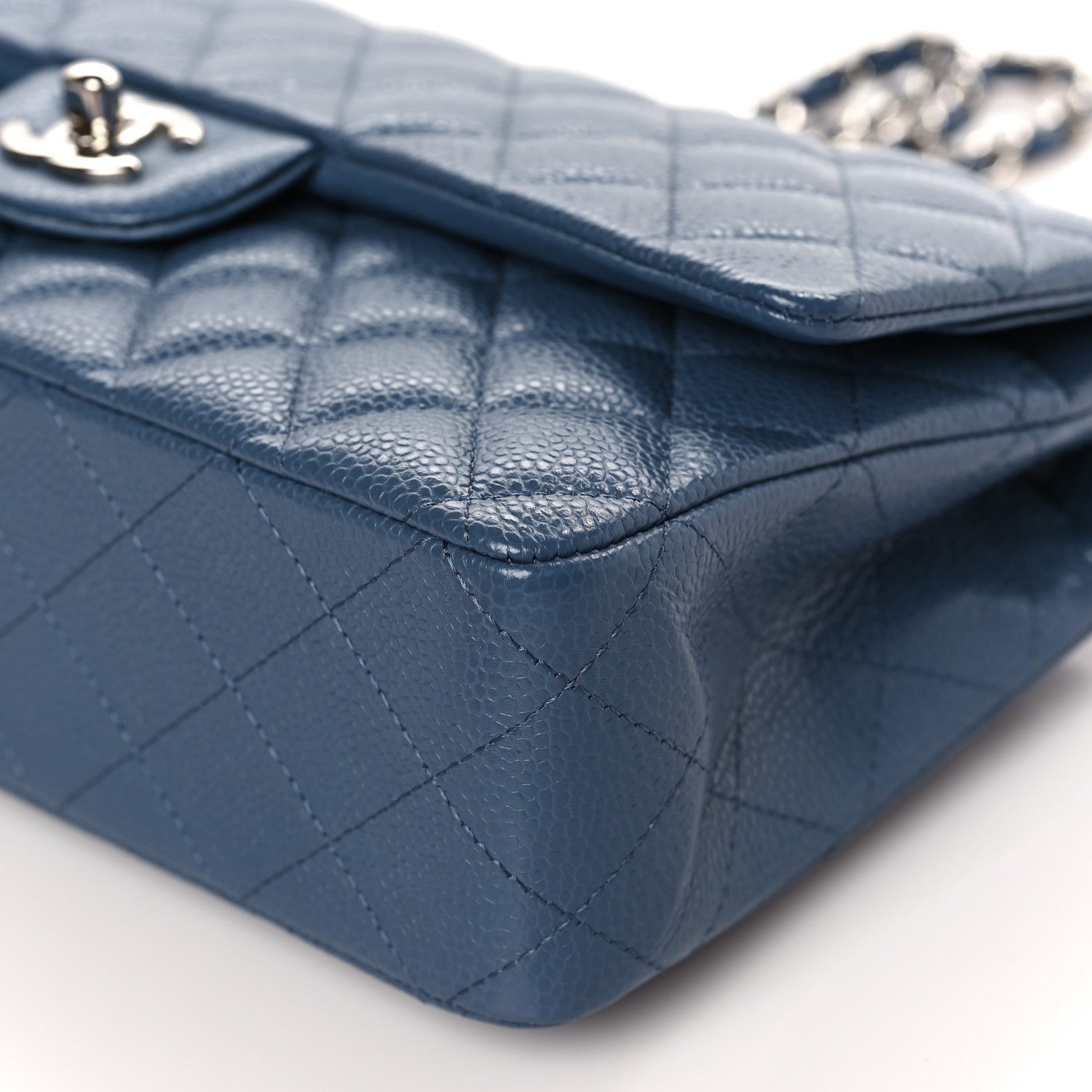 Chanel Caviar Quilted Medium Double Flap Blue 9 of 9