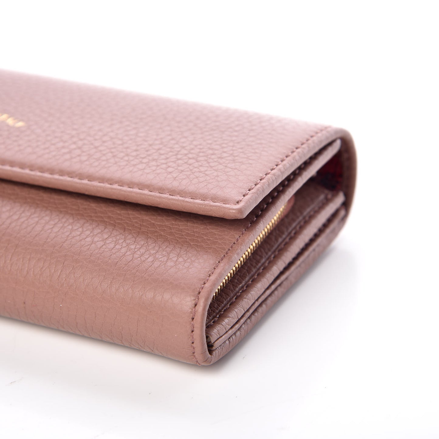 Dollar Calfskin Swing Continental Wallet Soft Pink