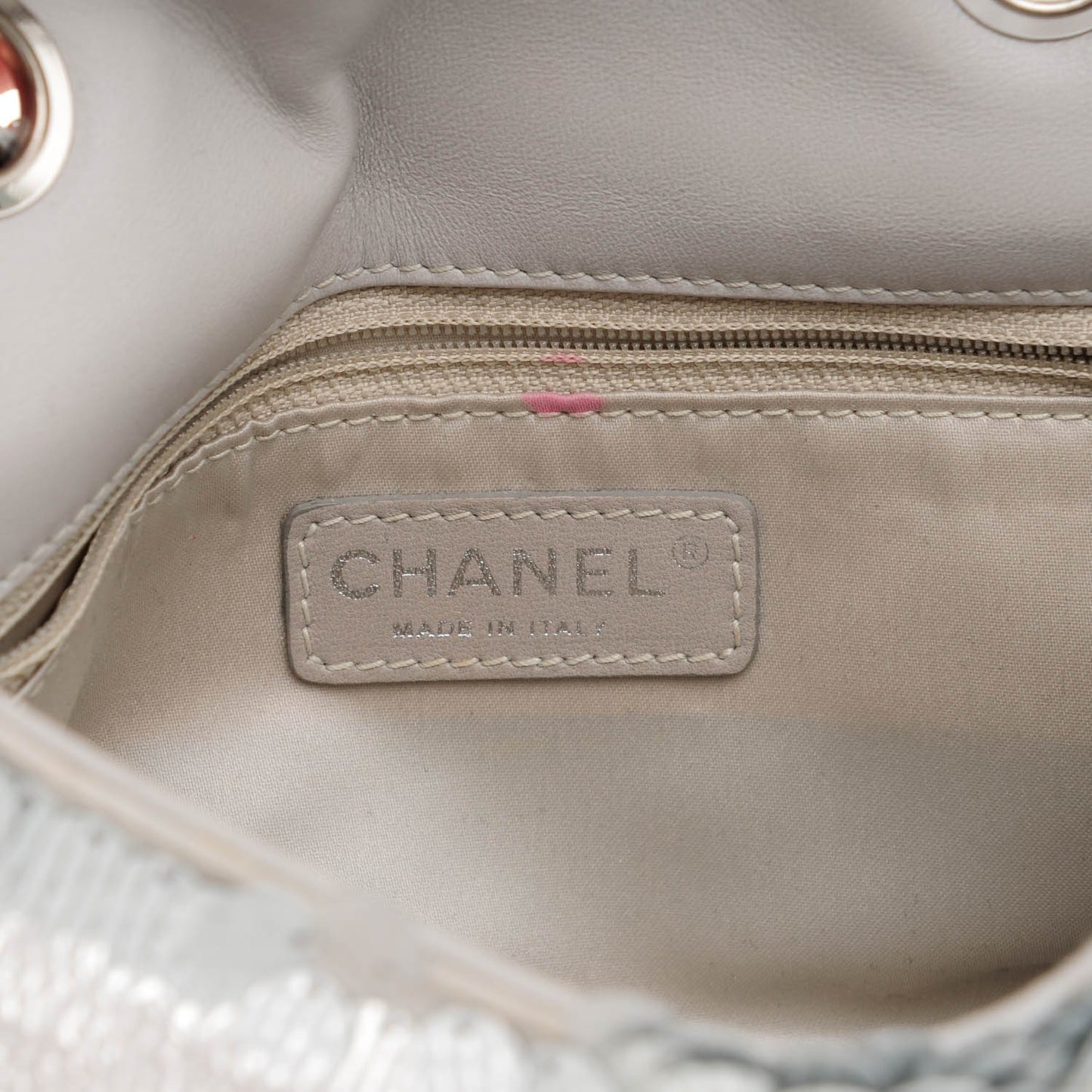 Sequin Paillette Small Flap Silver