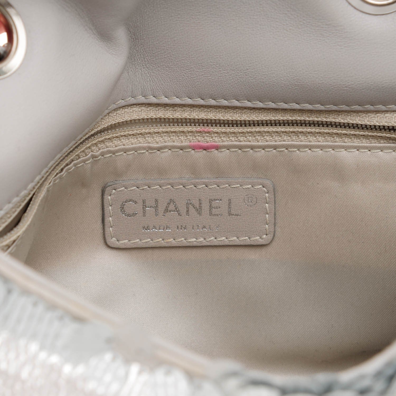 Chanel Sequin Paillette Small Flap Silver 7 of 8