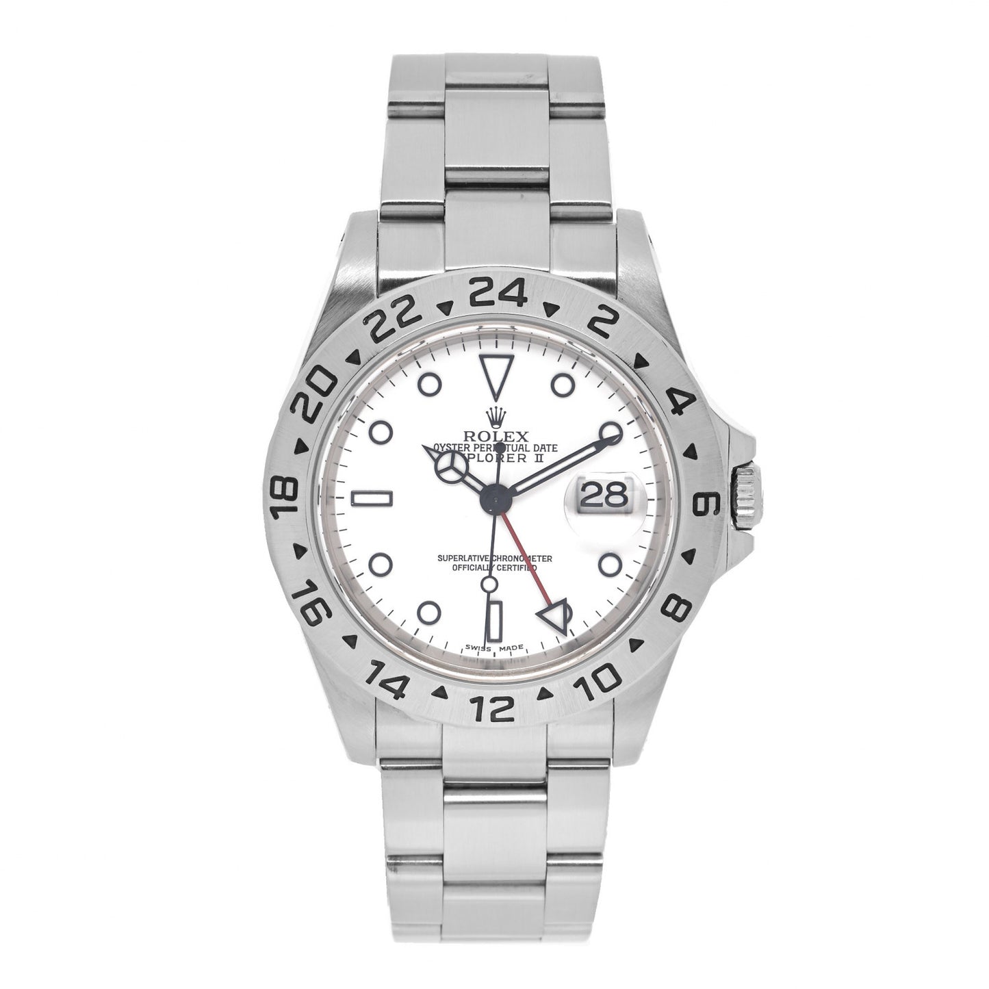 Stainless Steel 40mm Oyster Perpetual Date Explorer II Watch White 16570