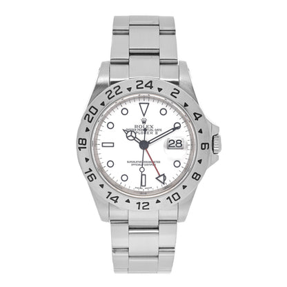 Rolex Stainless Steel 40mm Oyster Perpetual Date Explorer II Watch White 16570 1 of 4