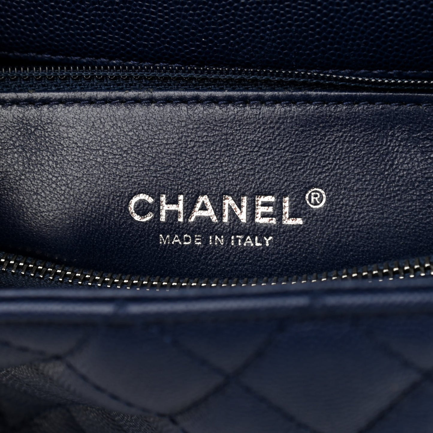Caviar Lizard Quilted Medium Coco Handle Flap Blue