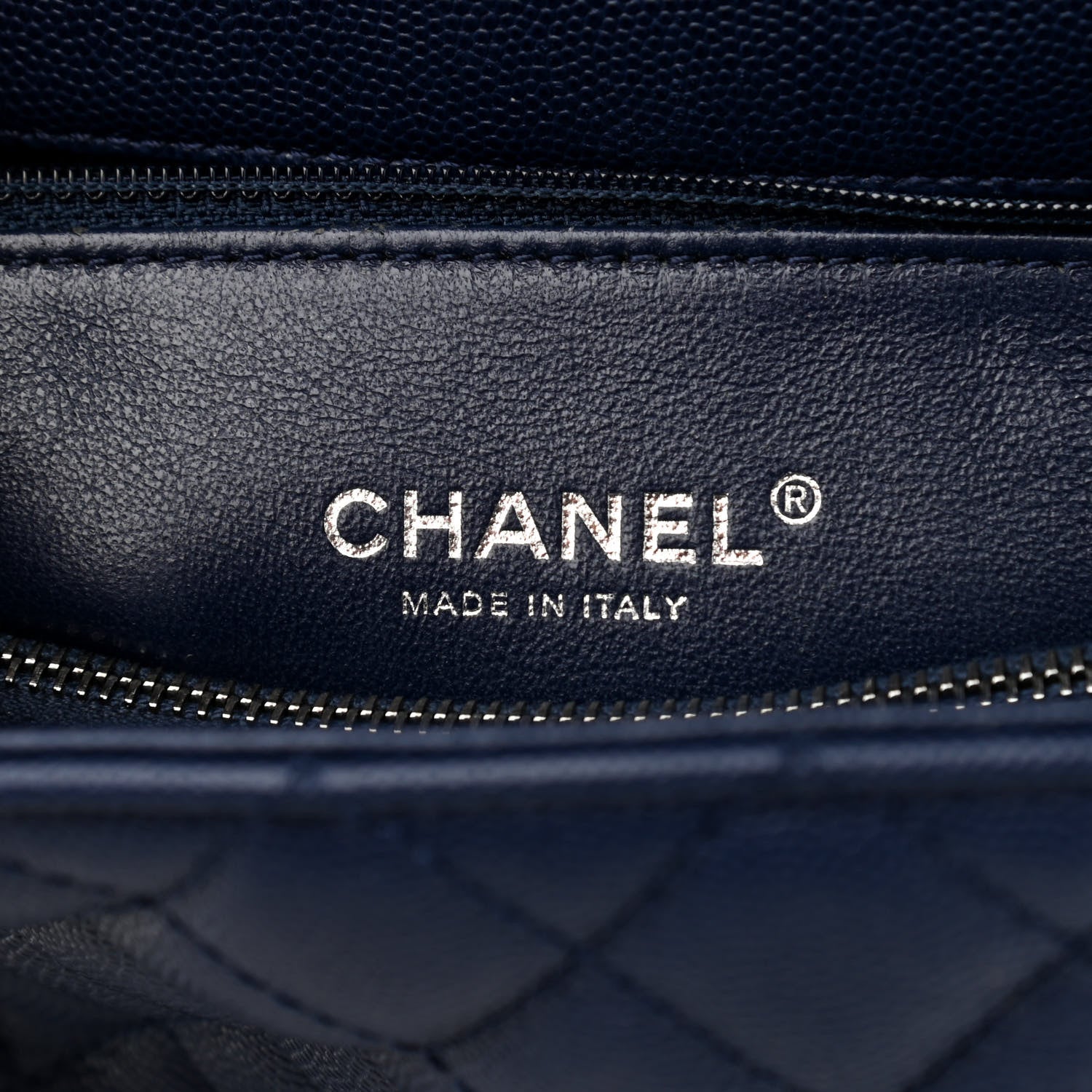 Chanel Caviar Lizard Quilted Medium Coco Handle Flap Blue 6 of 11