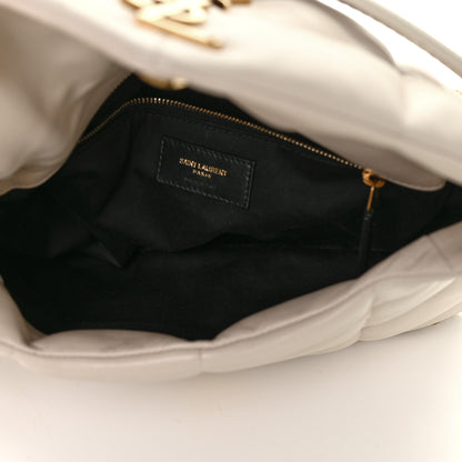 Saint Laurent Lambskin Quilted Small Loulou Puffer Monogram Chain Satchel Blanc Vintage 5 of 14