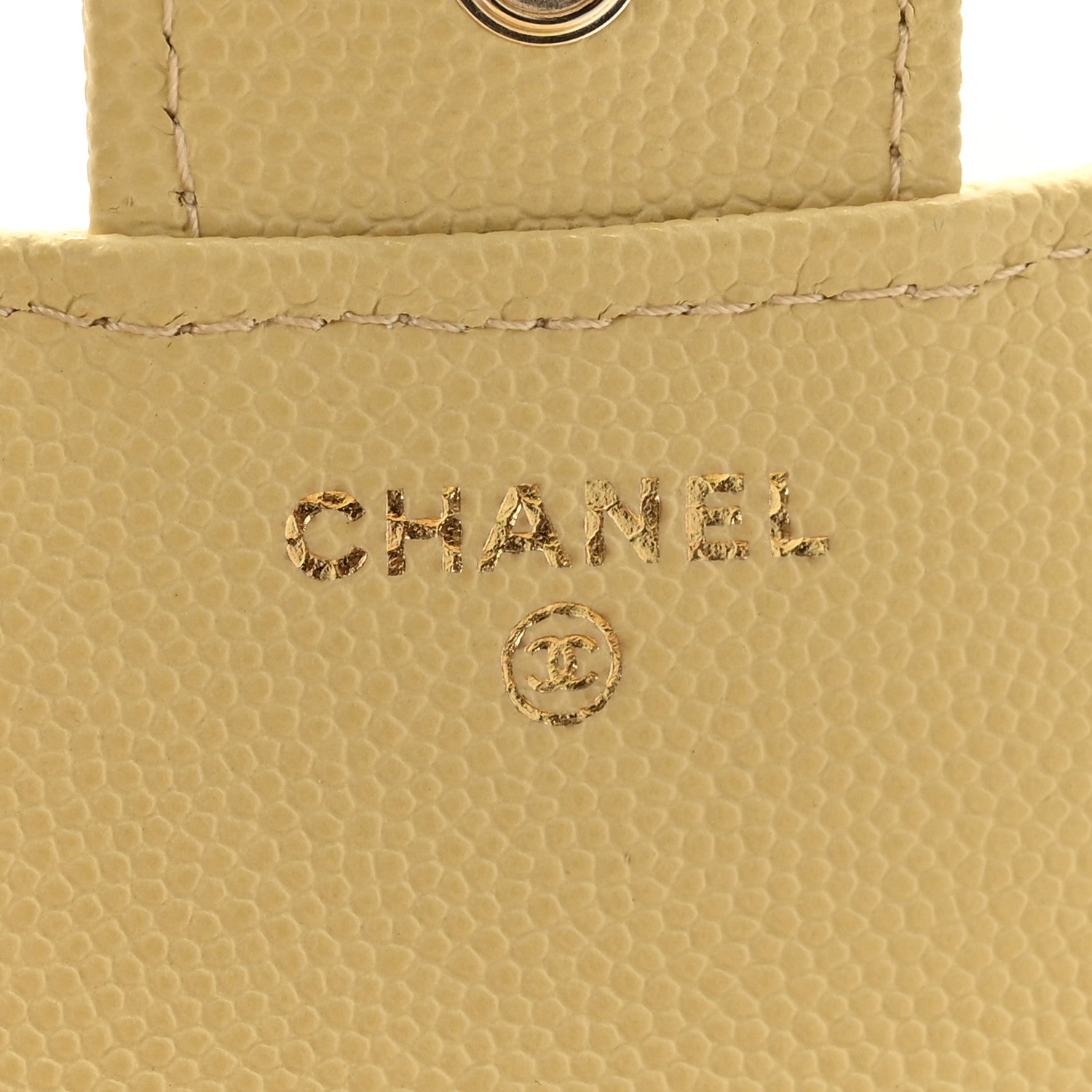 Chanel Caviar Quilted Compact Flap Wallet Yellow 6 of 11