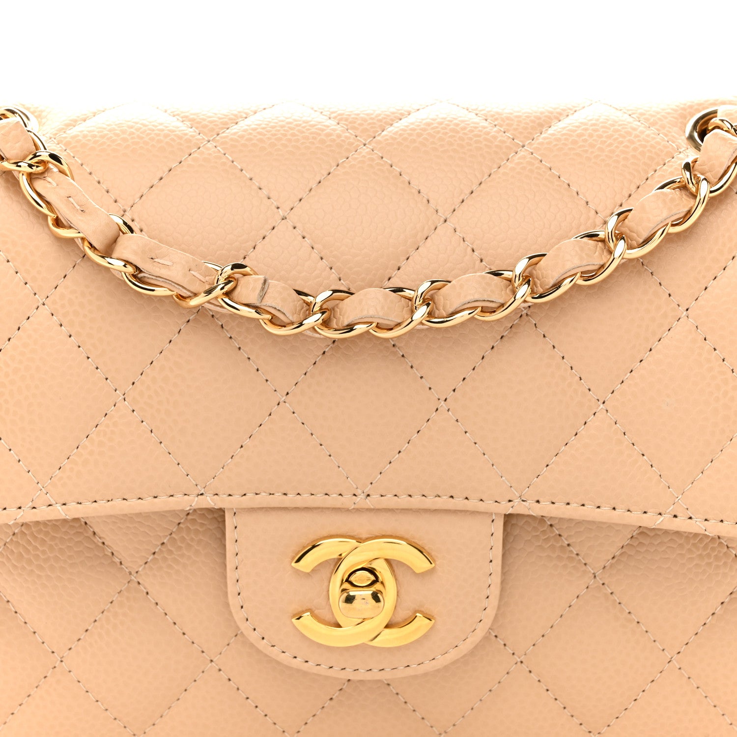 Chanel Caviar Quilted Small Double Flap Beige 8 of 11