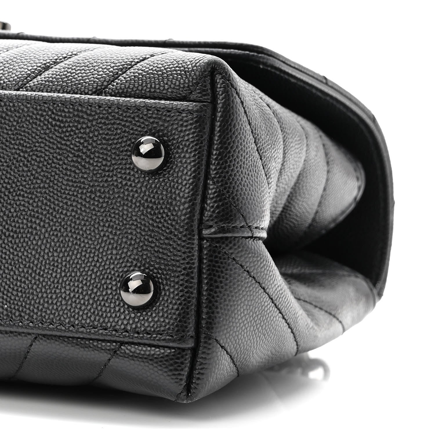 Chanel Caviar Chevron Quilted Mini Coco Handle Flap So Black 10 of 10