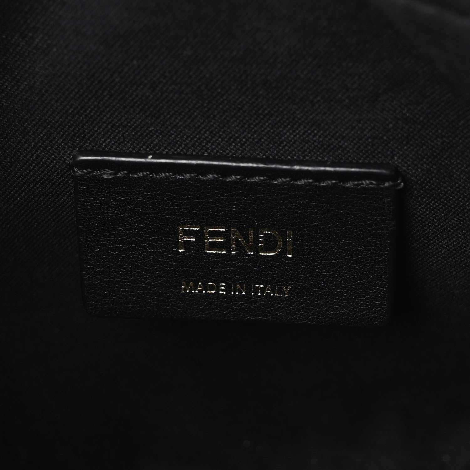 Fendi Glazed Fabric Vitello Century FF 1974 Stamp Patch Mini Camera Case Mogano Panna Black 6 of 9