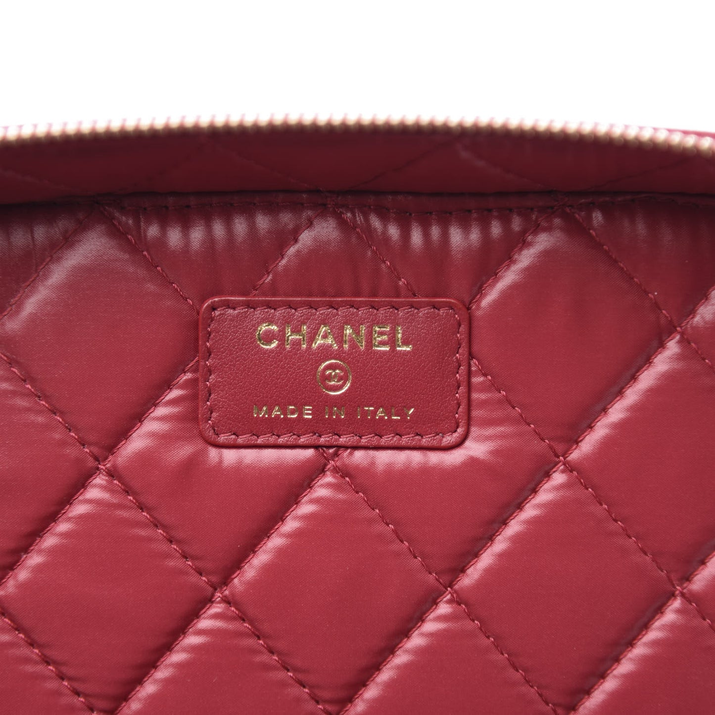 Caviar Quilted Large Vanity Pouch Red