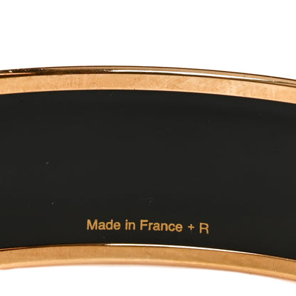 Hermes Enamel Printed Perspective Cavaliere Wide Bracelet 62 Rose Gold 5 of 6