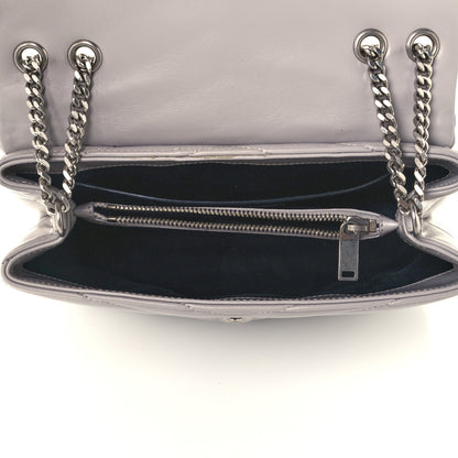 Saint Laurent Calfskin Y Quilted Monogram Small Loulou Chain Satchel Granite 5 of 11