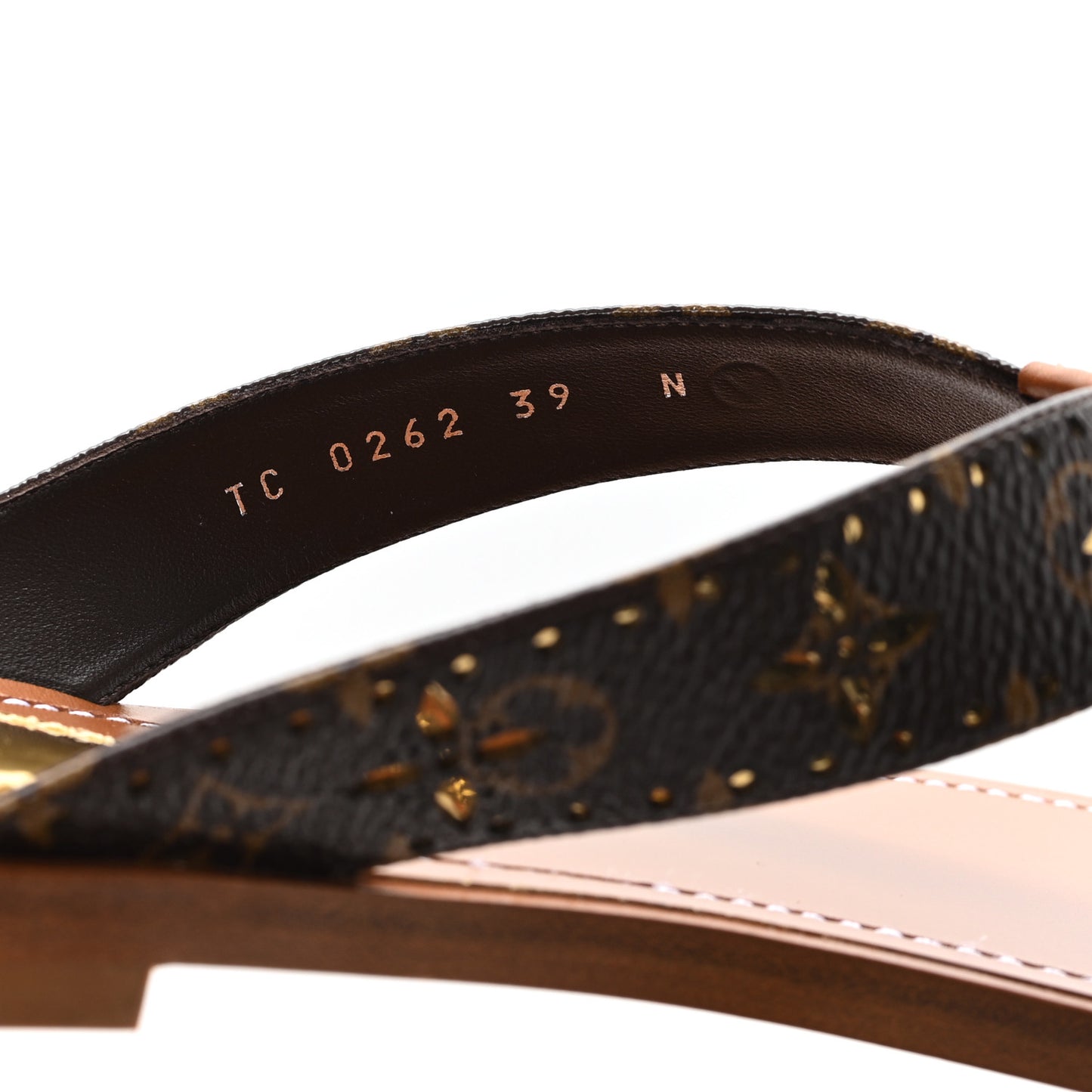 Monogram Sunny Flat Thong Sandals 39 Brown