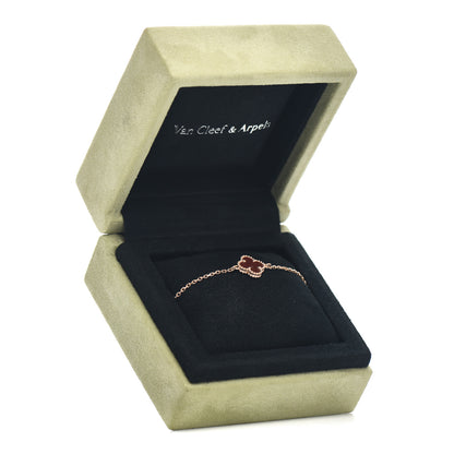Van Cleef & Arpels 18K Rose Gold Carnelian Sweet Alhambra Bracelet 5 of 5