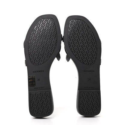 Hermes Rubber Aloha Sandals 36 Black 5 of 8
