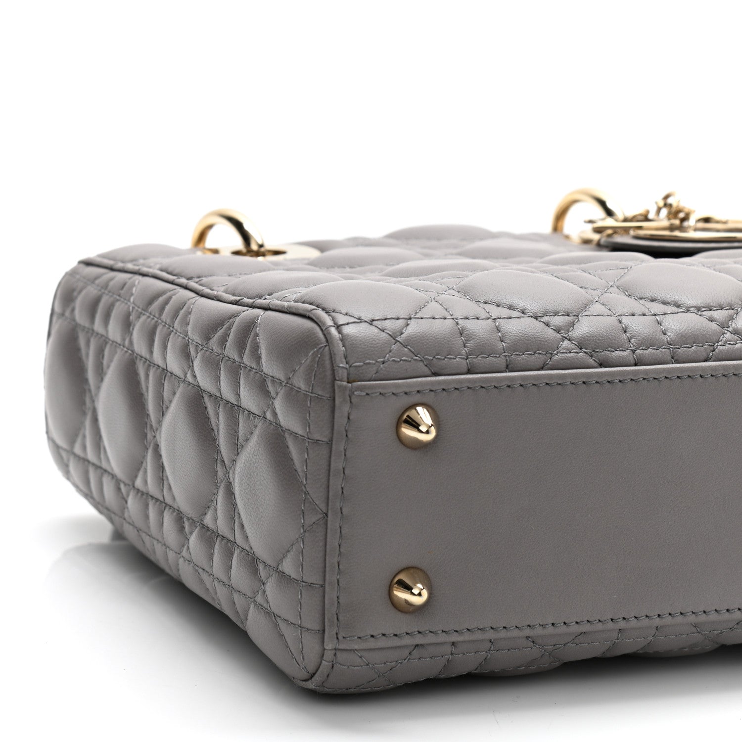 Christian Dior Lambskin Cannage Small Lucky Badges My Lady Dior Grey 16 of 19