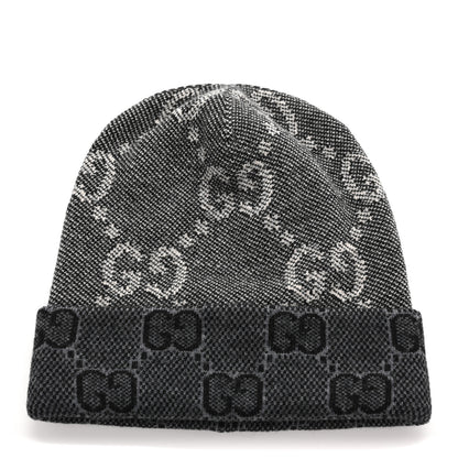 Gucci Wool Monogram Doubly G Beanie Hat L Black Dark Grey 1 of 5