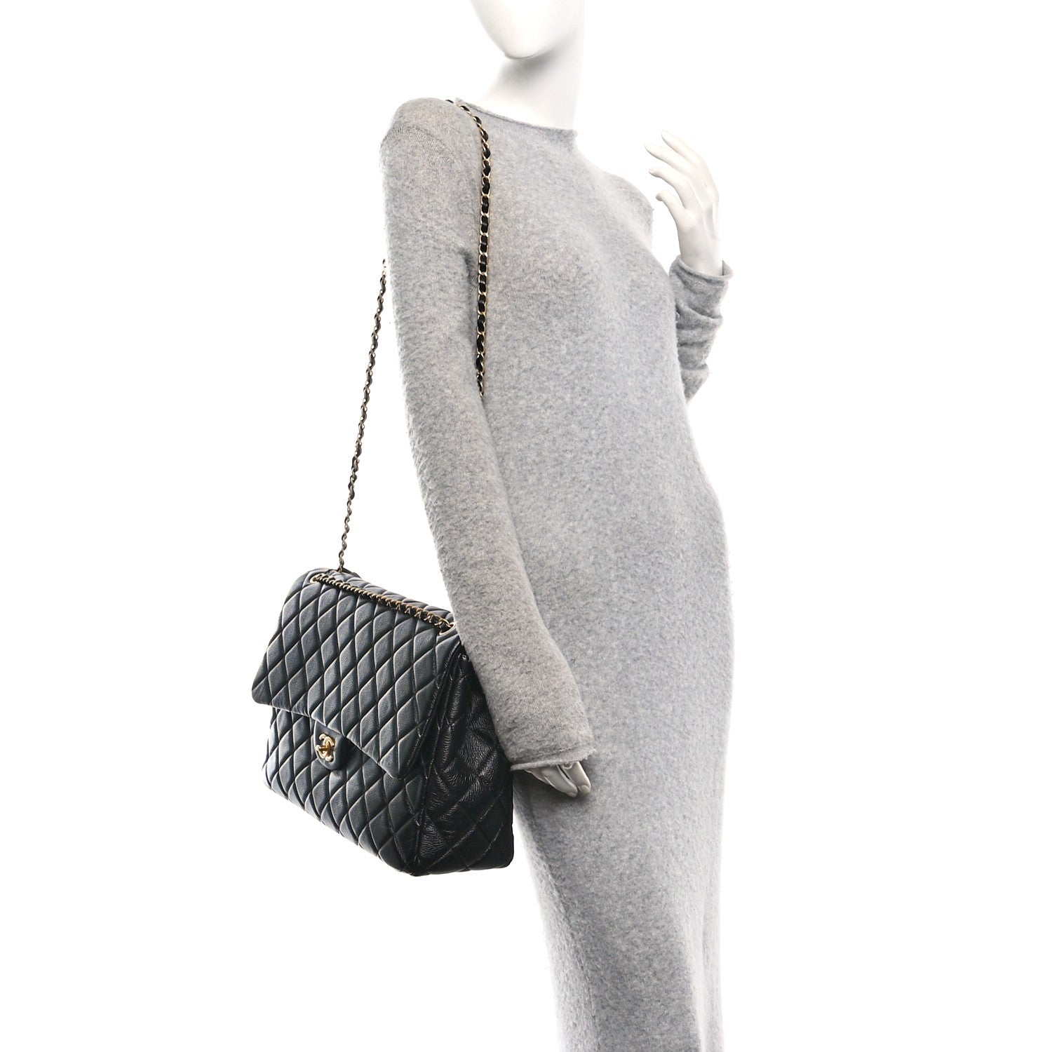 Chanel Grained Calfskin Quilted XXL Travel Flap Bag Black 2 of 10