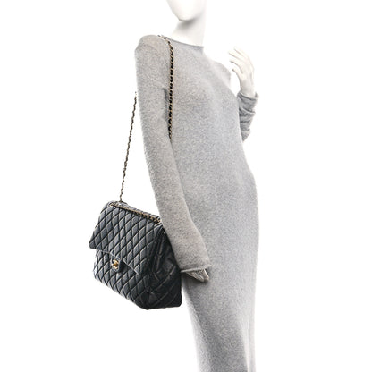 Chanel Grained Calfskin Quilted XXL Travel Flap Bag Black 2 of 10