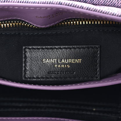 Saint Laurent Denim Y Quilted Monogram Toy Loulou Crossbody Bag Bleached Lilac 6 of 9