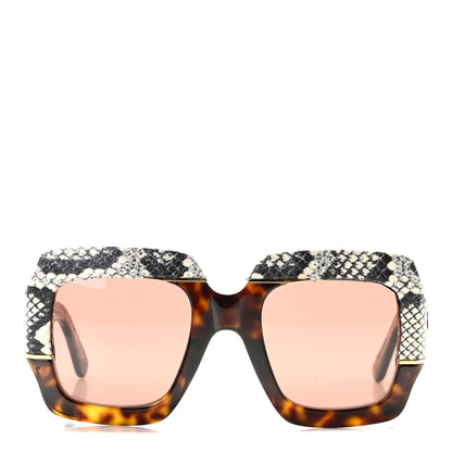 Gucci Snakeskin Acetate Square Sunglasses GG0484S Havana 2 of 6