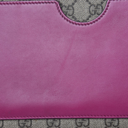 Gucci GG Supreme Monogram Calfskin Medium Padlock Top Handle Bag Beige Hibiscus Red New Rosette 15 of 22