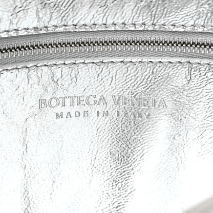 Bottega Veneta Metallic Lambskin Maxi Intrecciato Cassette Crossbody Bag Silver 6 of 10