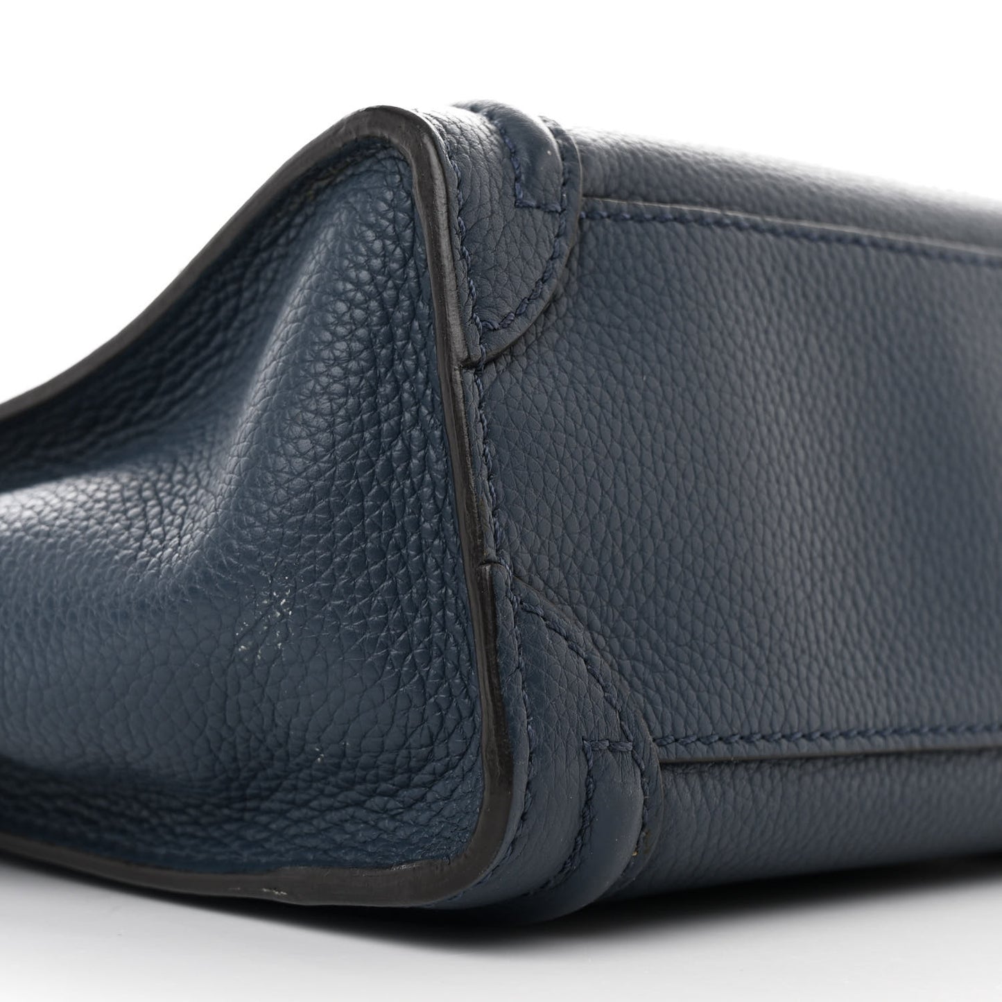 Drummed Calfskin Nano Luggage Navy Blue